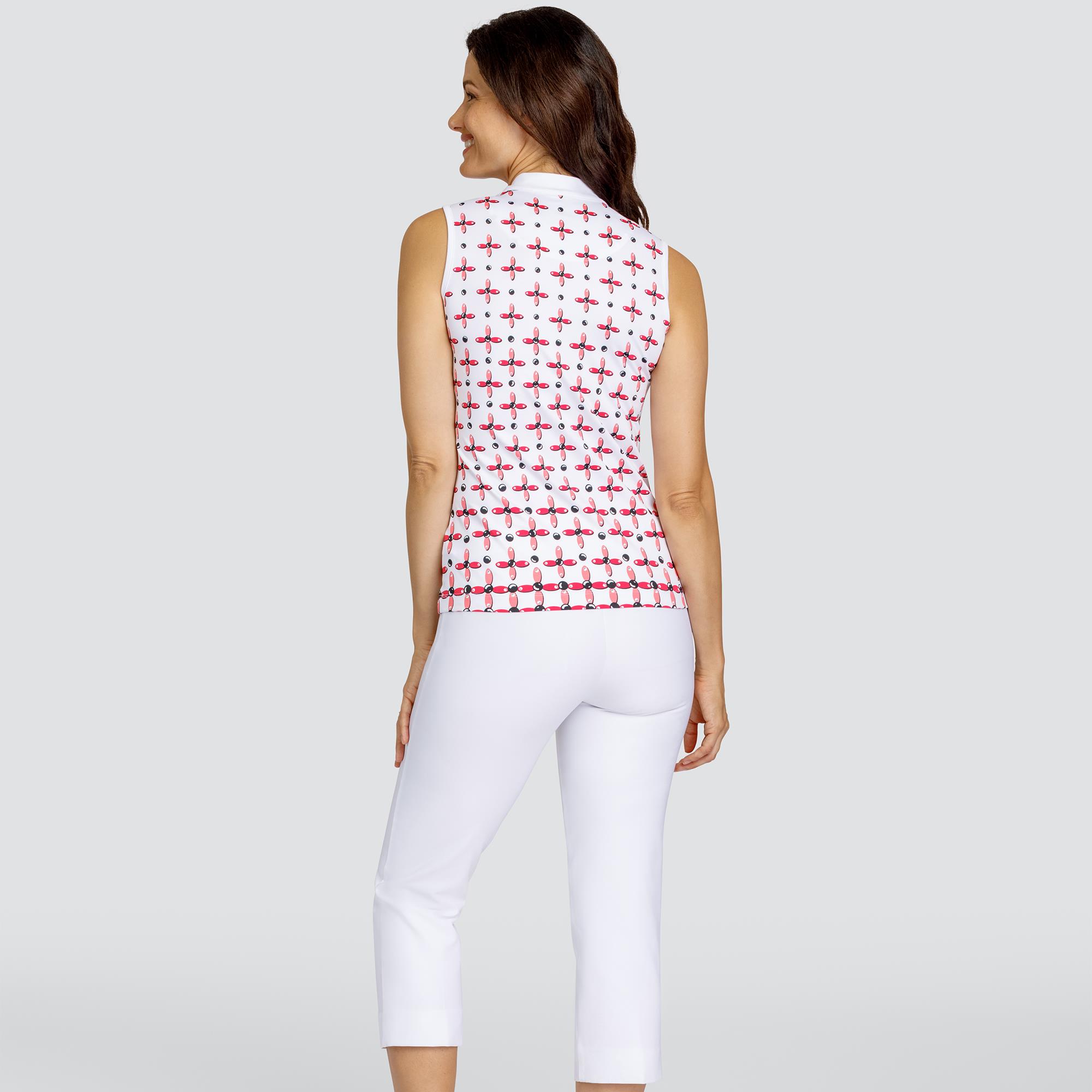 Tail Mea Ladies Sleeveless Ladies Golf Polo Shirt Clover Petals