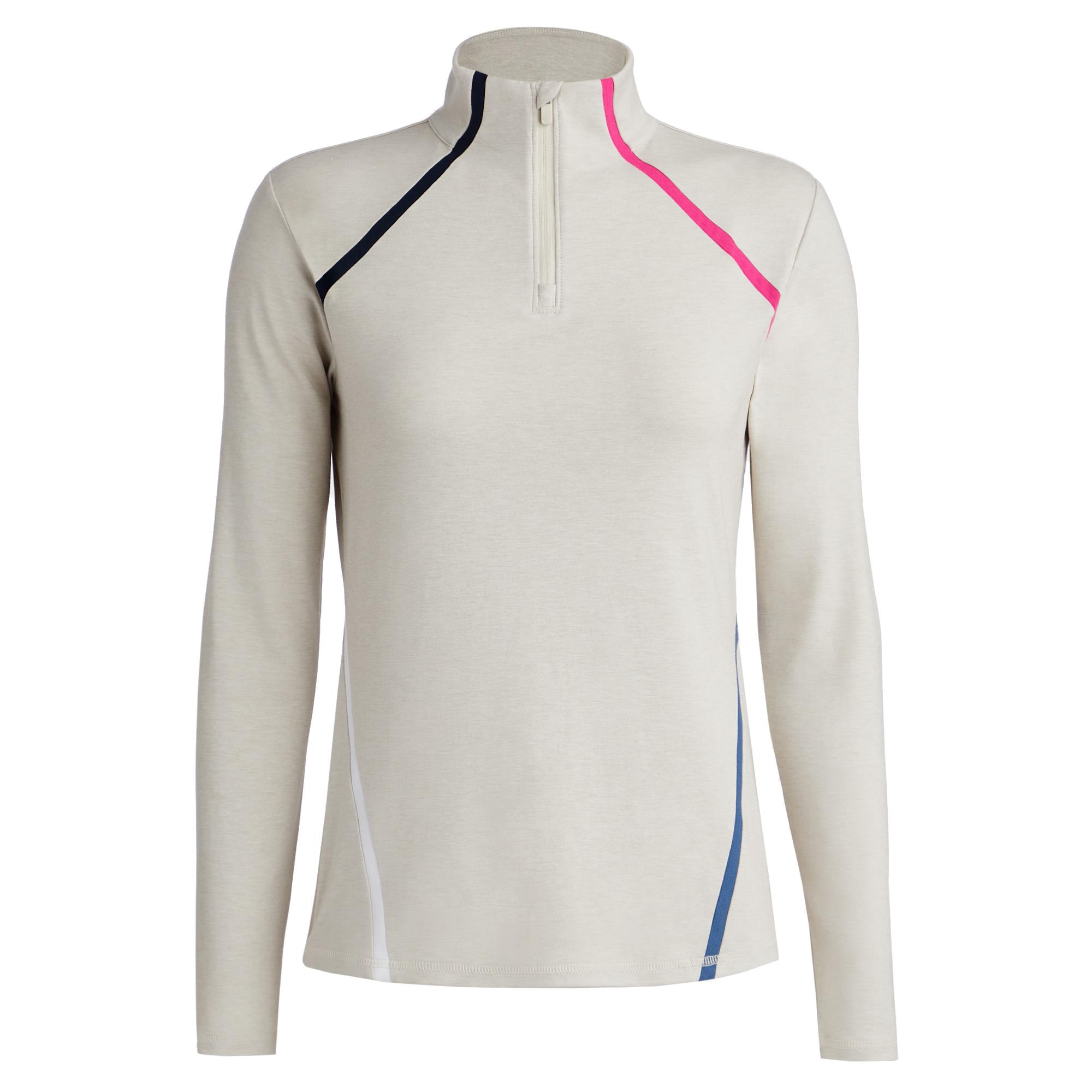 G/FORE Colour Block Luxe Ladies Golf Mid Layer Stone Heather