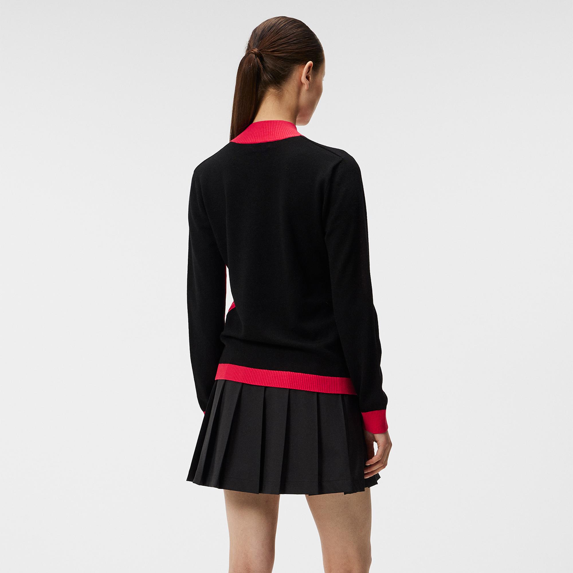 J Lindeberg Adeline Knitted Ladies Golf Sweater Rose Red