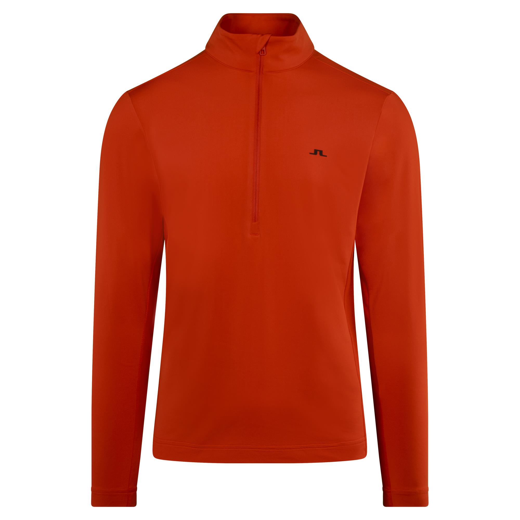 J Lindeberg Luke Half Zip Mens Golf Mid Layer Fiery Red