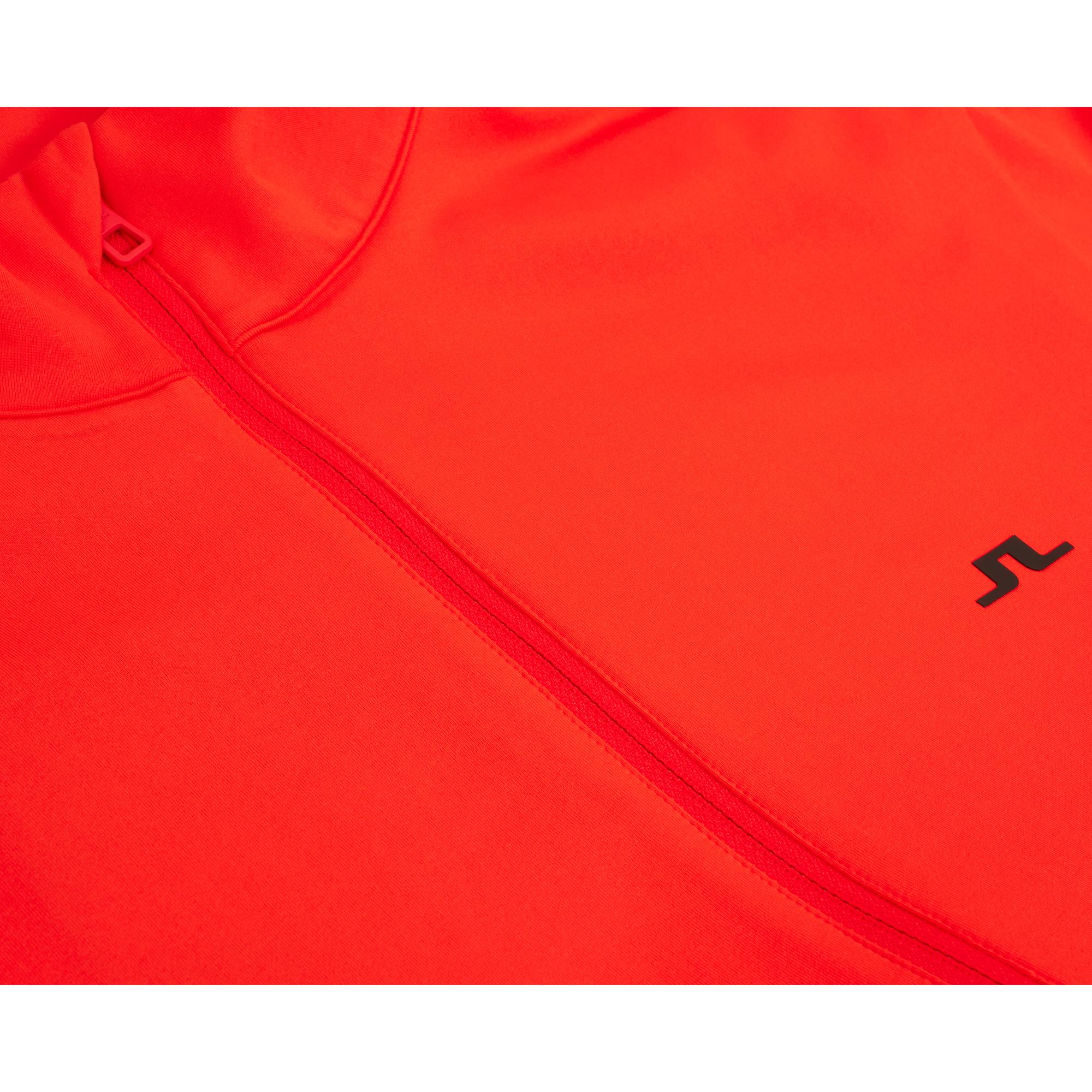 J Lindeberg Luke Half Zip Mens Golf Mid Layer Fiery Red