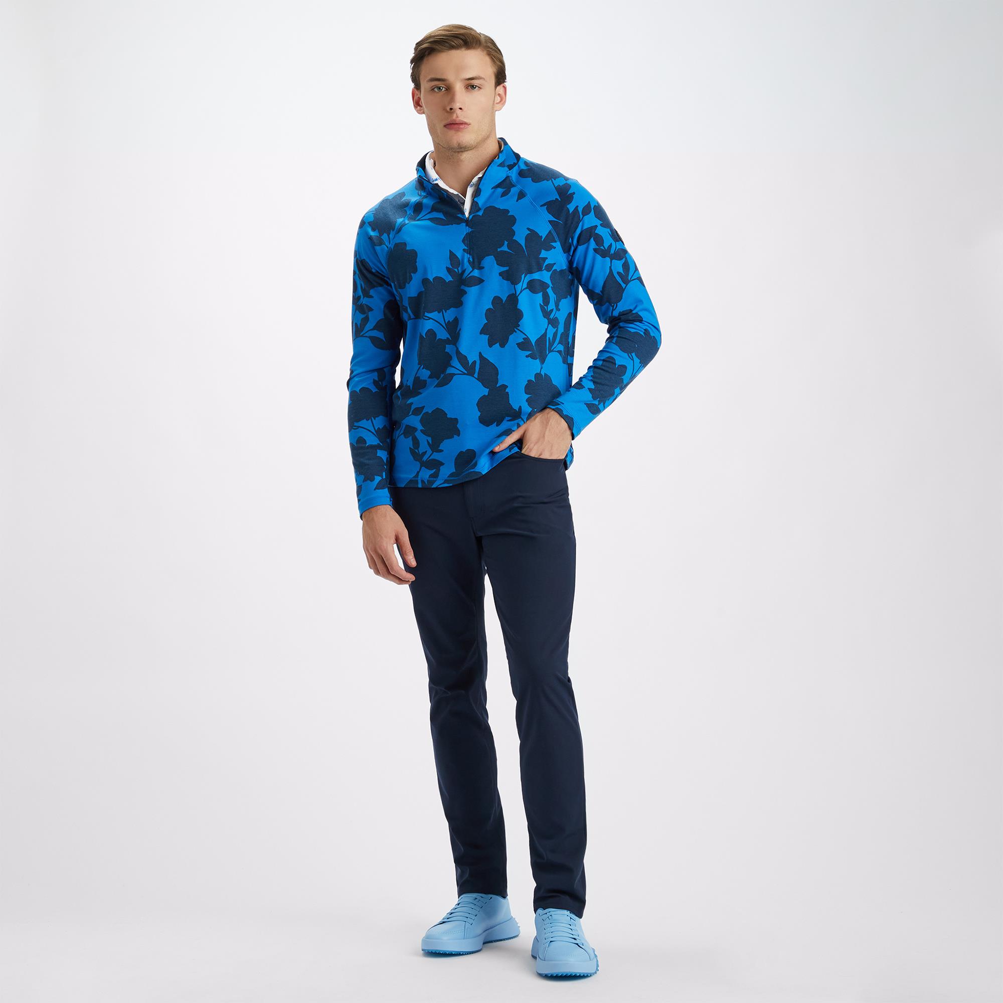 G/FORE Tonal Floral Luxe Mens Golf Mid Layer Racer