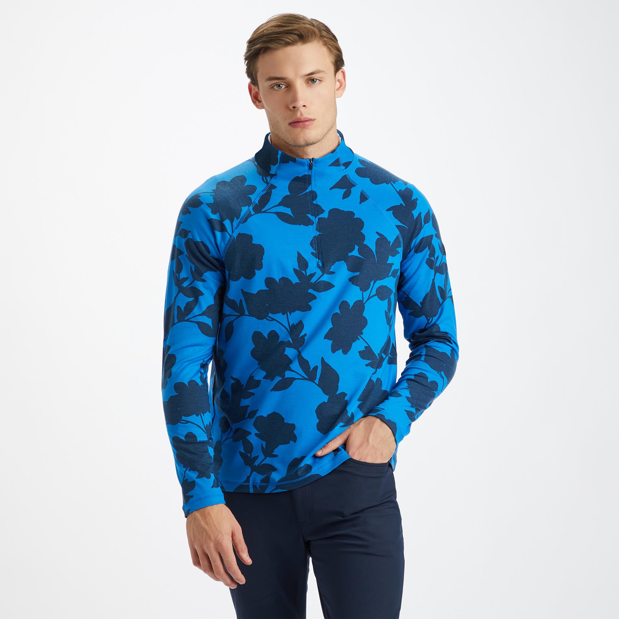 G/FORE Tonal Floral Luxe Mens Golf Mid Layer Racer