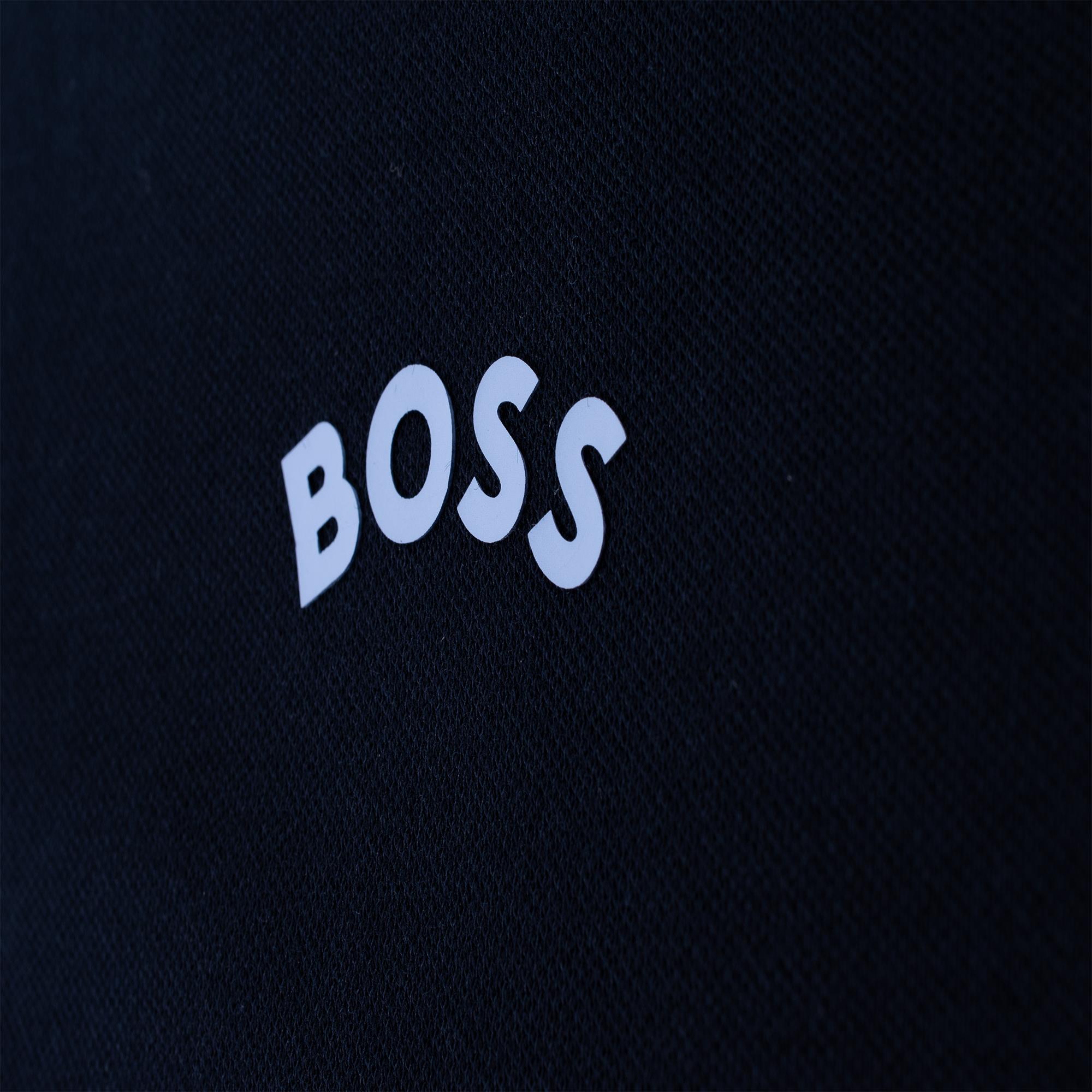 Boss Paul Curved Mens Polo Shirt Dark Blue