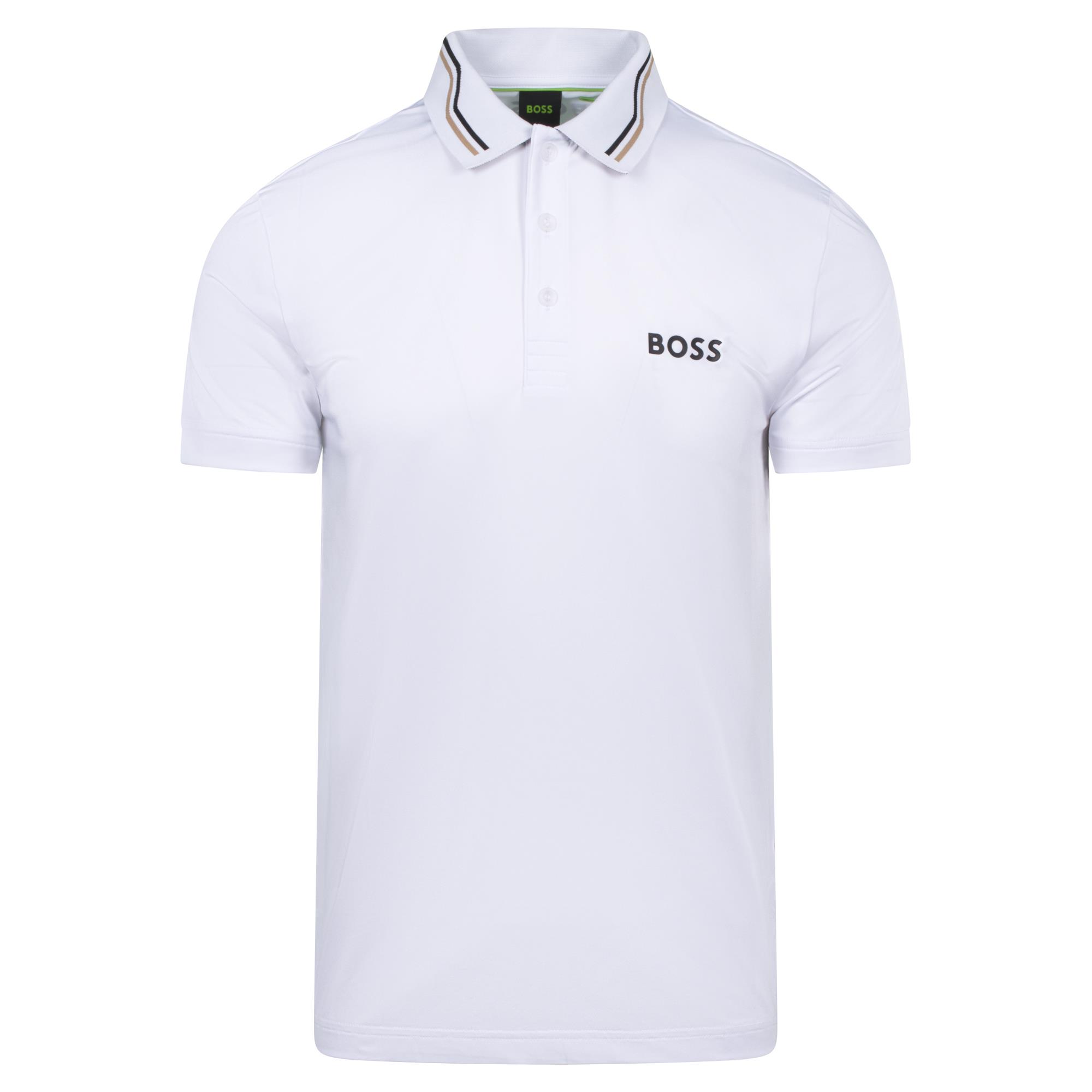 Boss Paddytech Mens Polo Shirt White