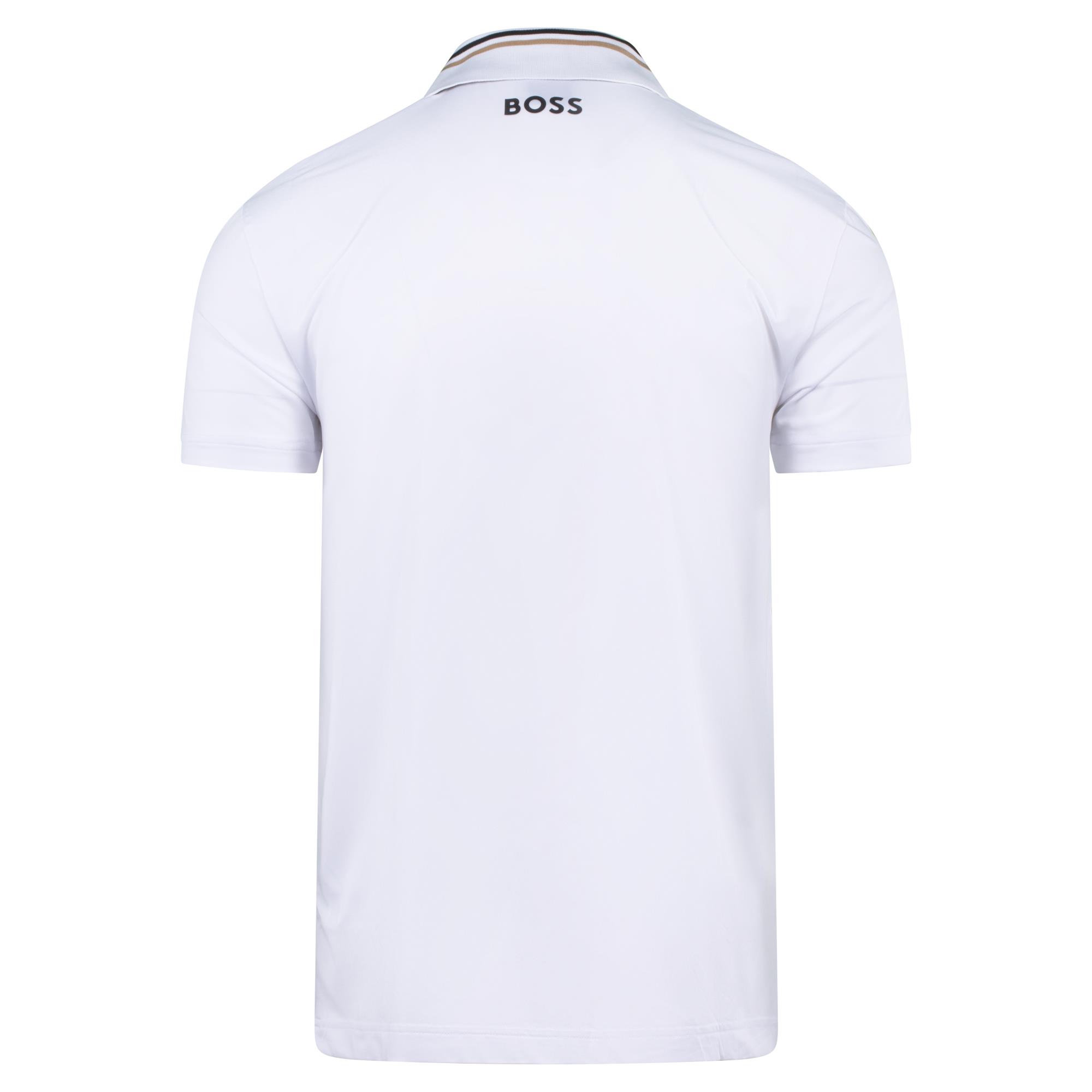 Boss Paddytech Mens Polo Shirt White