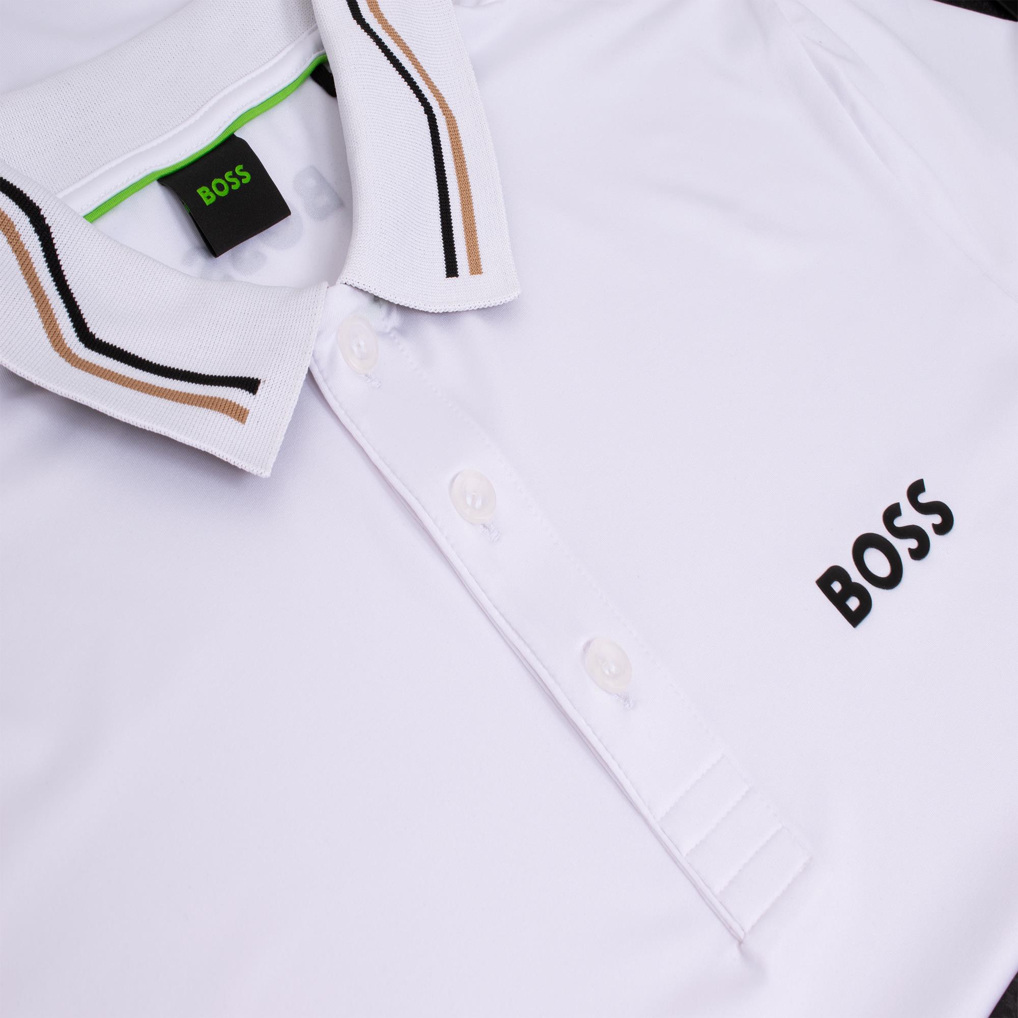 Boss Paddytech Mens Polo Shirt White