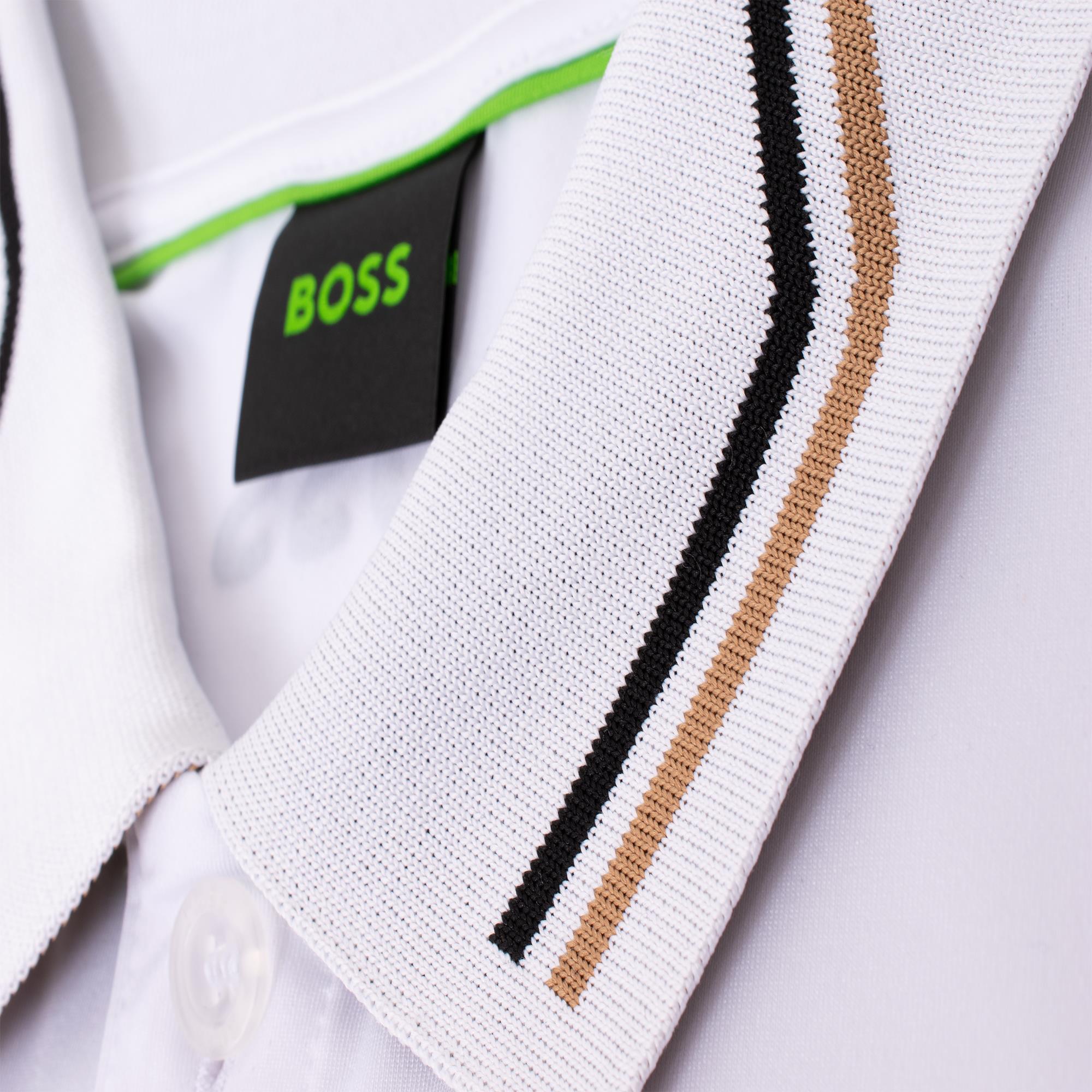 Boss Paddytech Mens Polo Shirt White